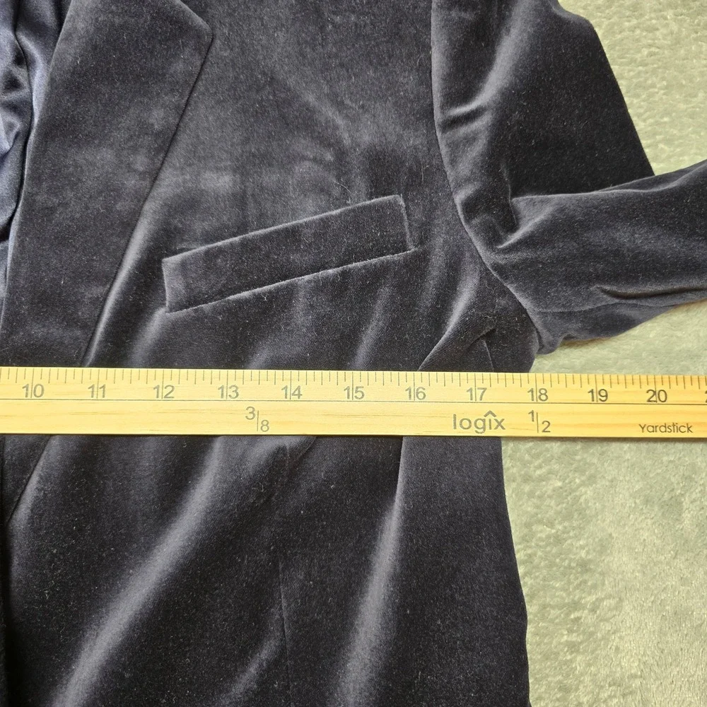 Lauren Ralph Lauren Velvet Blazer Single Button Jacket Mens Size 6 Navy Blue